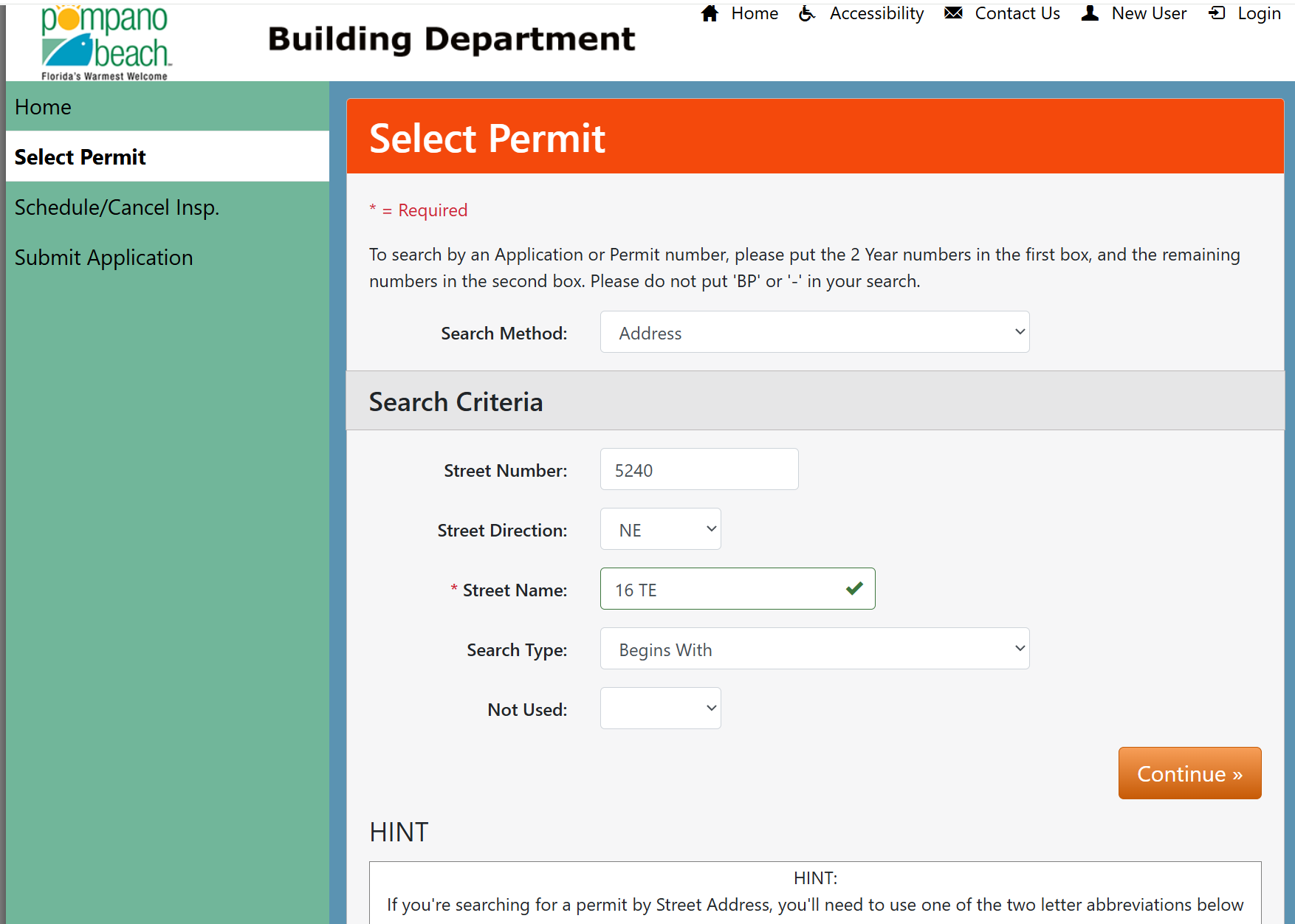 Pompano Beach permit example